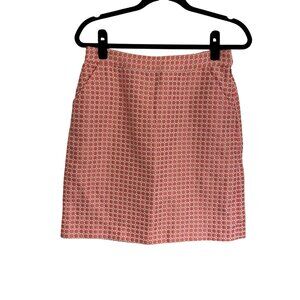Brooks Brothers Women SZ 4 Pink/White Side Zip Pocketed Straight/Pencil Skirt